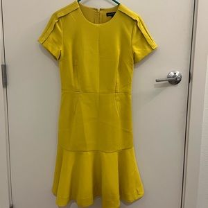 Chartreuse drop waist dress